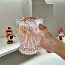 크리스탈유리컵 예쁜 홈카페컵 아이스커피잔 물컵 2사이즈, 대