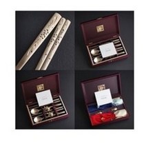 부귀영화 손조각 방짜수저 2P (2벌 세트) 부부수저 예단수저세트, (B)수저2+젓가락2+거북받침2