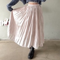 (데이트룩)실키 밴딩 로맨틱 플레어 롱스커트