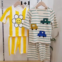 (1+1패키지특가) 모이모이깜피 유니프랜드 크레용카+치즈스마일 7부내의 2벌세트
