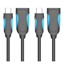 벤션 무산소 C타입 OTG 케이블 0.1m, 블랙 + 블루, 2개입