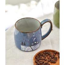 [모완도예] 그림머그 350ml 4color, Blue(눈마을)