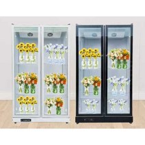 꽃냉장고 진열대 꽃보관함 식물냉장고 꽃집 꽃쇼케이스, (블랙) 820L 강화유리도어