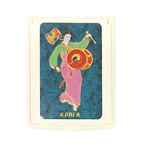 사각 칠보 패션거울(대), 장구치는여인