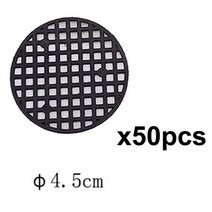 2.5cm 둥근 꽃 식물 냄비 구멍 메쉬 바닥 패드 트레이 분재 그리드 매트 배수 스크린 30/50 개, 06 Dia 4.5cm 50pcs