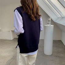 밍키비 Minky Bee 100050C 여성 루즈핏 니트조끼