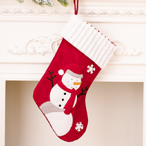 크리스마스 산타 양말 주머니 선물 자루 보따리 오너먼트 장식, 눈사람(고급)