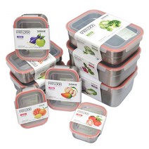 키친아트 스텐 밀폐용기 사각 반찬통 찬통 김치통 도시락통 용량선택, 1호 400ml, 1개