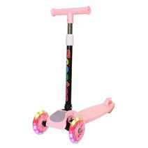 슈퍼소코 타우러스슈퍼살롱 led 라이트 업 휠 스쿠터 어린이 63-73cm 높이 조절, 핑크 1