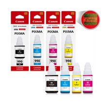 캐논 잉크 GI990 CMYK 4색 세트 G1900 G2900 G3900 G4900, 1개, 정품_GI990_4색세트