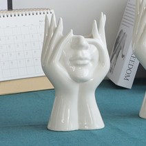 손모양 화병 도자기 꽃병 조각상 여인 세라믹 인테리어 오브제, 3번 스몰