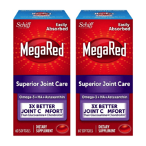 메가레드 Schiff MegaRed Superior Joint Care 쉬프 크릴오일 오메가3 히알루론산 아스타잔틴 353mg 60정 2병, x, 1개
