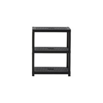 크라운 라탄 3단 4단 5단 플라스틱 다용도 앵글 창고 베란다 슬림 틈새 수납 화분 진열대 선반, 3단선반, 블랙