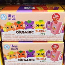 크니쁘니 오가닉주스 크니쁘니 4가지 125ml X 16개입, 단품, 단품