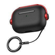 에어팟프로 케이스 디자인 블루투스 이어폰 액세서리 키 체인 케이스 보호커버, For AirPod Pro2 2022, Black Red