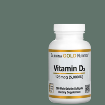 비타민d3 California Gold Nutrition 비타민D3 라놀린에서 추출한 콜레칼시페 피쉬 소프트젤 비타민D-3 125mcg(5OOOIU) [36O젤*1병]