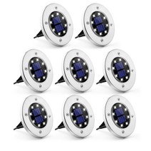 태양광 8LED 마당 정원 계단 바닥등 단독주택 주광색 주백색 매입등, 태양광 8LED 바닥등(노란색)