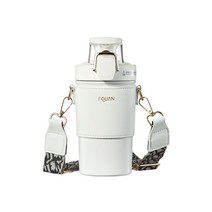 KISKY 보온병 컵 애호가 컵 페어 밀짚 컵, 작은 480ML 흰색, 싱글 컵 브러시