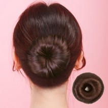 똥머리 가발 올림머리 당고머리 만두머리 부분 가발, 블랙(a)