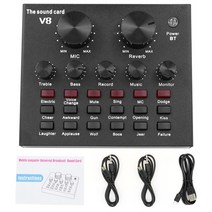 외장사운드카드 사운드 카드 오디오 외부 USB 헤드셋 마이크 BM 800 휴대 전화 컴퓨터 pc용 라이브 방송, CHINA_Black
