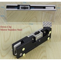 도어 롤러 문짝 도르레 바퀴 상업용 프레임리스 유리 하단 상단 L 피벗 클램프 패치 피팅 광택 매트 블랙, 11.Shiny Down Clip