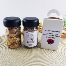 [스마일월드답례품] 견과류 답례품 결혼 장례 부의 조문 답례 장례후 상조 돌잔치 어린이집 퇴사 시보해제 회사 간식 믹스넛 답례품, 1.1 기본형 믹스넛(135g)+스티커