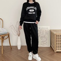 르엠마 SET [기모안감] 맨투맨 조거팬츠 여자트레이닝세트 홈웨어 츄리닝 여성트레이닝세트 여자운동복 여성운동복 기모 여성 긴팔 트레이닝 세트 81445