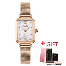 lige sunkta 여성 팔찌 시계 석영 손목 시계 럭셔리 초박형 사각형 여성 시계 방수 사각형 로즈 골드 시계