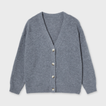 러브블러썸 DFD01 데일리 캐시미어 브이넥 가디건 다크그레이