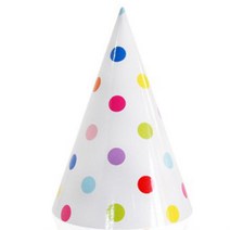 홈파티 도트 고깔모자 레인보우 축하 유치원 키즈카페 어린이 생일 꼬깔