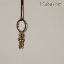 행운드림캐쳐 MIAMOR 레트로 스타일 미니 캐처 목걸이 schoolbag 펜던트 쥬얼리 걸스 bestie 생일 520 물 방꾸미기, 1.  [원경 3.5cm]