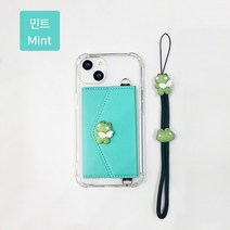 (터치펜증정) 유니크한 감성! 귀여운 캐릭터 카드 2장까지 수납 가능한 큐티 카드 포켓 스트랩 케이스