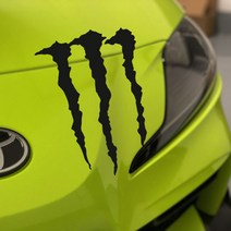 몬스터에너지 발톱자국 흠집커버 스티커 데칼, 180x260mm, 연두