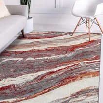 Luxe Weavers 러그 - 대리석 소용돌이가 있는 아트 데코 거실 카펫 - 모던 홈 데코용 페르시안 부분 러그 부드러운 럭셔리 러그 얼룩 방지 미디엄 파일 주트 뒷면