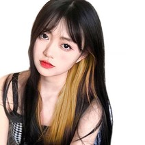 가발위드 단색 컬러피스 스트레이트 붙임머리 5.5cm(4개 1세트) 상품, 13.라이트옐로우