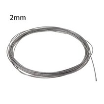 10m 304 스테인레스 스틸 와이어 로프 0.5 / 0.6 / 0.8 / 1 / 1.2 / 1.5 / 2 / 2.5 / 3mm 녹 방지, 2mm, 실버