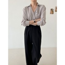 여자 데일리 기본 베이직 브이넥 심플 여리여리 블라우스 직장인코디 오피스룩 BL