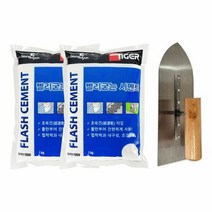 1300K 철물팩토리 빨리굳는시멘트 백색 1kg 2개 흙손세트 보수, 단품