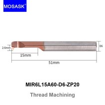 두께측정기 MOSASK 1PC MTR MGR lr 보링 프로파일 스레딩 그루브 CNC 솔리드 카바이드 내부 터닝 정밀 홀 가공 밀링 공구, 43 MIR6L15A60-D6-ZP20, 43 MIR6L15A60-D6-ZP20