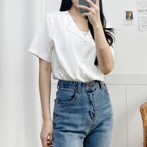 (모노레인) 실키 반팔 블라우스 D 2228-1