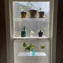 투명한 아크릴 창문 식물 선반 2/3 층 투명한 매달려 떠 다무 벽 선반 화분 선반 재배자 스탠드 장식, 3