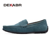 로퍼 구두DEKABR-천연 가죽 플랫 로퍼 남성용 브랜드 패션 여름 스타일 캐주얼 신발 통기성