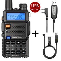 업무용 생활 무전기usb 충전기 케이블이있는 uv-5r 워키 토키의 baofeng 업그레이드 고전력 듀얼 밴드 50km 장거리 휴대용 양방향 라디오 업소용 차량용 병원 식당, 케이블 추가, 미국 사람