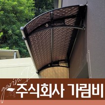 550X8400 출입구비가림 플라스틱처마 브라켓 렉산바 차양시스템 계단캐노피 주차장, 회색틀 투명렉산