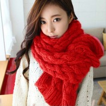 [루디아] 남녀공용 X꽈배기 뜨개 니트 롱 목도리