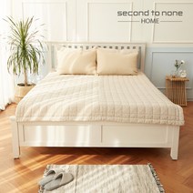 [세컨투넌] 해피드림 60수 아사 순면 피그먼트 바이오워싱 사각 누빔패드 S/Q, 베이지