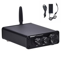 미니 앰프 데스크탑 디지털 블루투스5.0 스테레오 USB 노래방 사운드 악기 매장엠프 가게 업소 카페 휴대용 100W BRZHIFI Bosheng, 블랙+파워+ 돼지코 증정