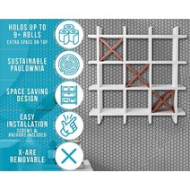 Comfify Rustic Tic-Tac-Toe 욕실용 화장지 홀더 - 디스트레.. 정품보장, White