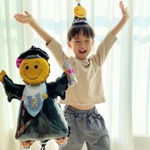 스마일 졸업풍선 10개세트 미니풍선 졸업촬영 포토존 소품 학사모 어린이집 유치원 졸업식꾸미기, 10개