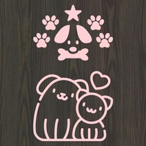 오피스왕국 강아지 그래픽 스티커 DOG5, 핑크